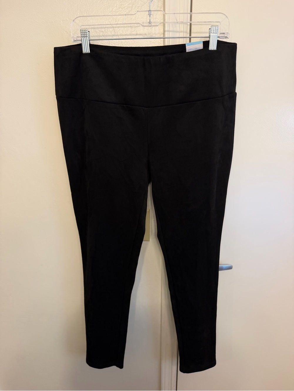 NWT J.McLaughlin Lori Faux Suede Leggings Black Pull On Womens XL